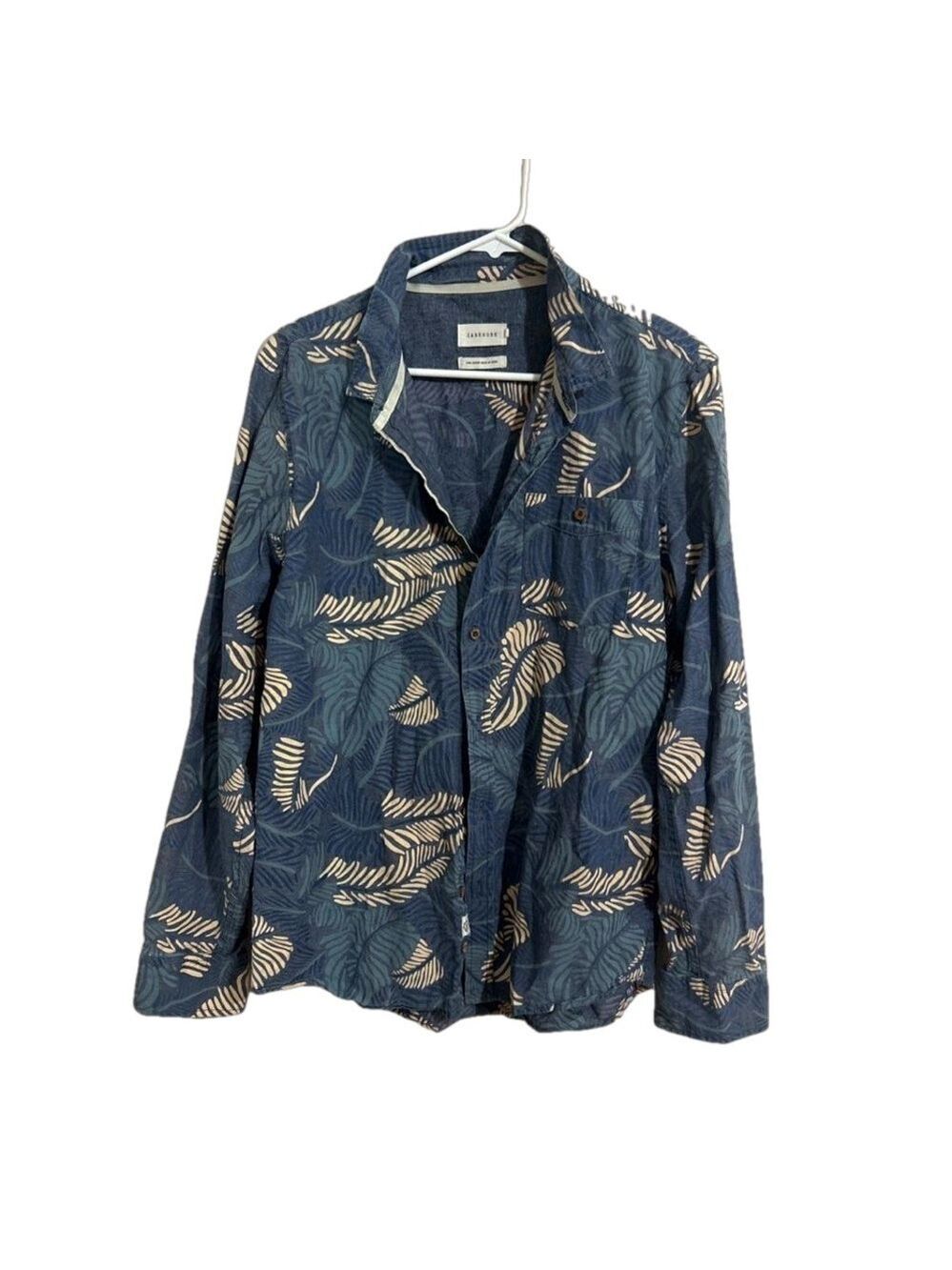 Zanerobe Light Blue Casual Tropical Resort Button Up Long Sleeve Shirt Medium